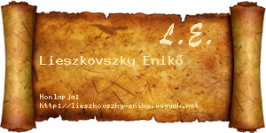 Lieszkovszky Enikő névjegykártya